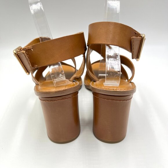Franco Sarto Womens Size 11 Brown Leather Block Heels Sandals Shoes - Picture 7 of 14